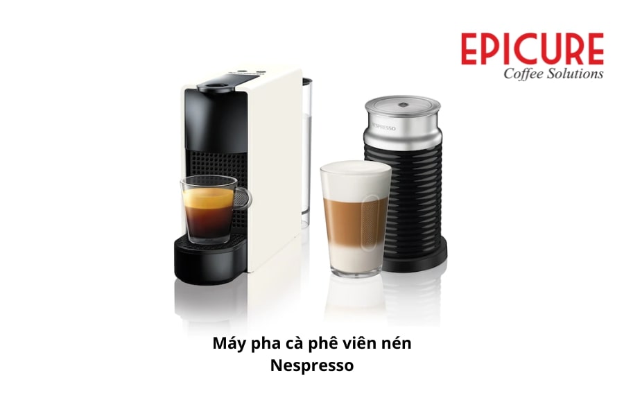 Bộ sản phẩm máy pha cà phê viên nén Nespresso Essenza MIn và dụng cụ tạo bọt sữa Latte 